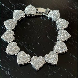 Sparkling silver hearts bracelet-NWT